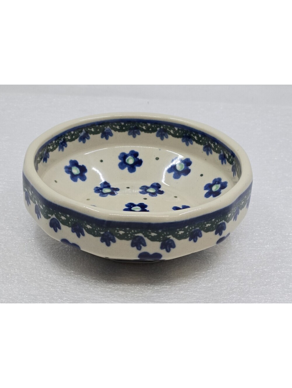 Ceramiczne Boleslawiec 12 Sided Scalloped Dip/Desert Bowl 4 5/8"×1.75" Poland